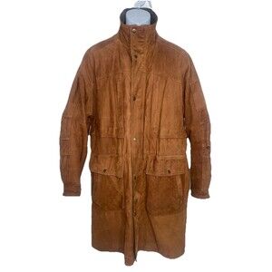 The Territory Ahead Long Leather Chore Country Coat Blanket Lined Men Medium